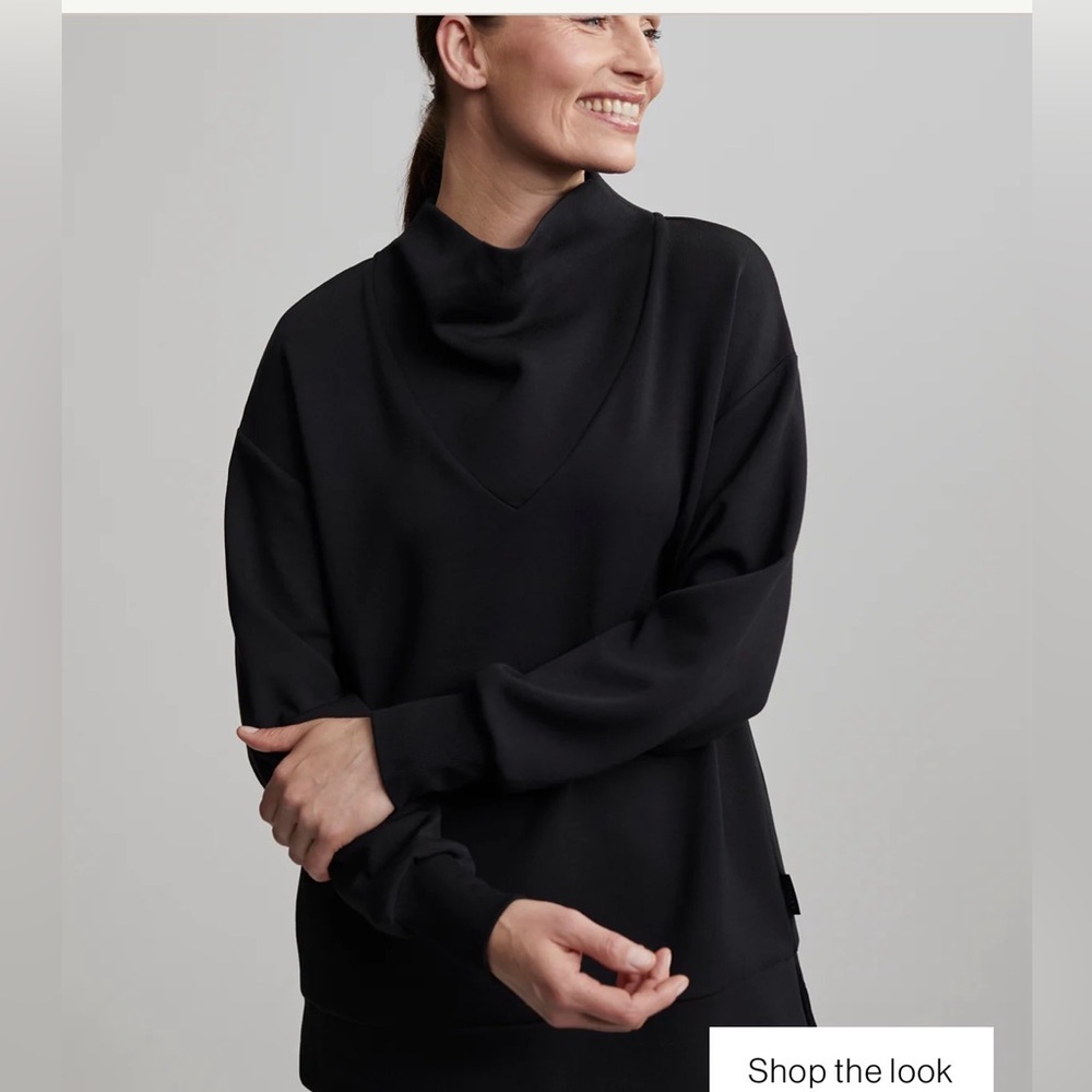 Modena Longline Sweat Black Medium DoubleSoft Pullover